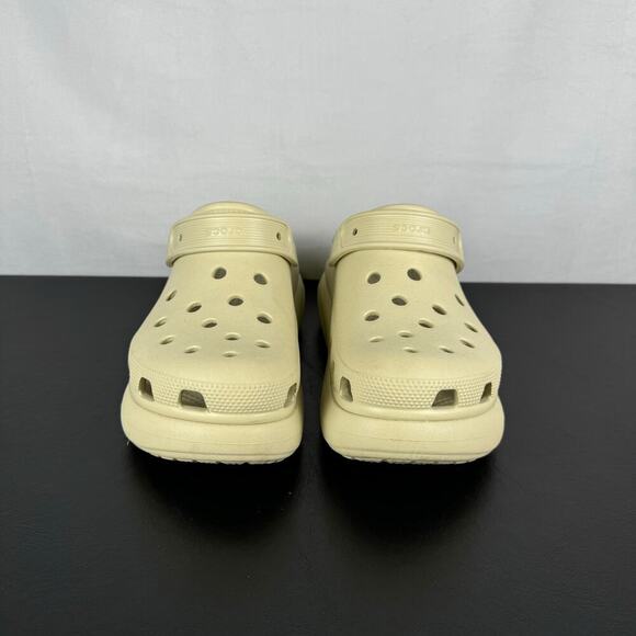 CROCS Classic Crush Clog Bone Tan Slip On Platform Sandal Ladies Size 10 - Picture 7 of 11